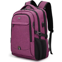Black Executive Backpack TL084 with USB port, waterproof design, and fits up to 17-inch laptops – ideal for business or travel.