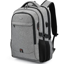Black Executive Backpack TL084 with USB port, waterproof design, and fits up to 17-inch laptops – ideal for business or travel.