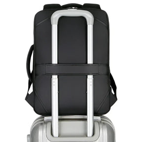 Bellmere TL086 executive backpack with USB port, fits 15" laptops, waterproof design, ideal for commuting and business travel.