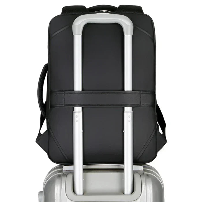 Bellmere TL086 executive backpack with USB port, fits 15" laptops, waterproof design, ideal for commuting and business travel.