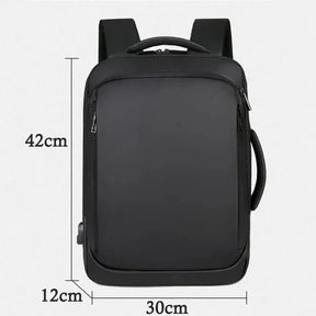Bellmere TL086 executive backpack with USB port, fits 15" laptops, waterproof design, ideal for commuting and business travel.