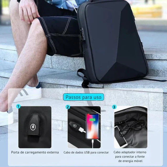 Bellmere TL087 executive backpack, expandable, waterproof, with USB port, fits 14" laptops—sleek and functional for everyday business use.