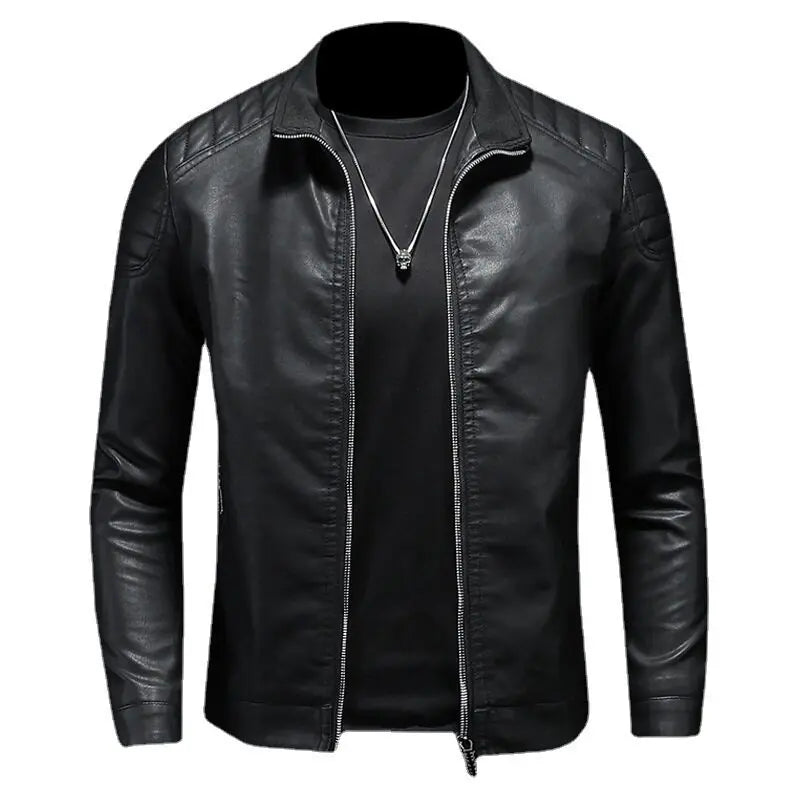 TL167 men’s motorcycle leather jacket with durable leather finish, offering protection, comfort, and iconic biker style for everyday wear.