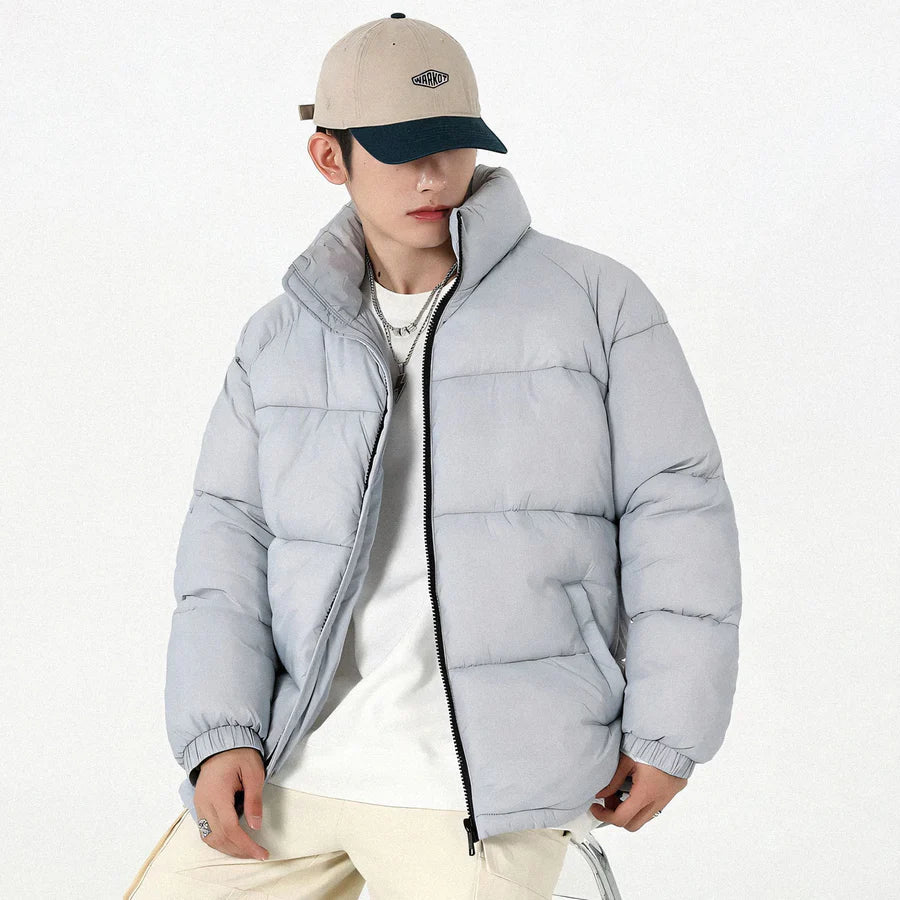 TL128 thermal puffer jacket with insulated padding, offering warmth, comfort, and a stylish look for winter and cold climates.